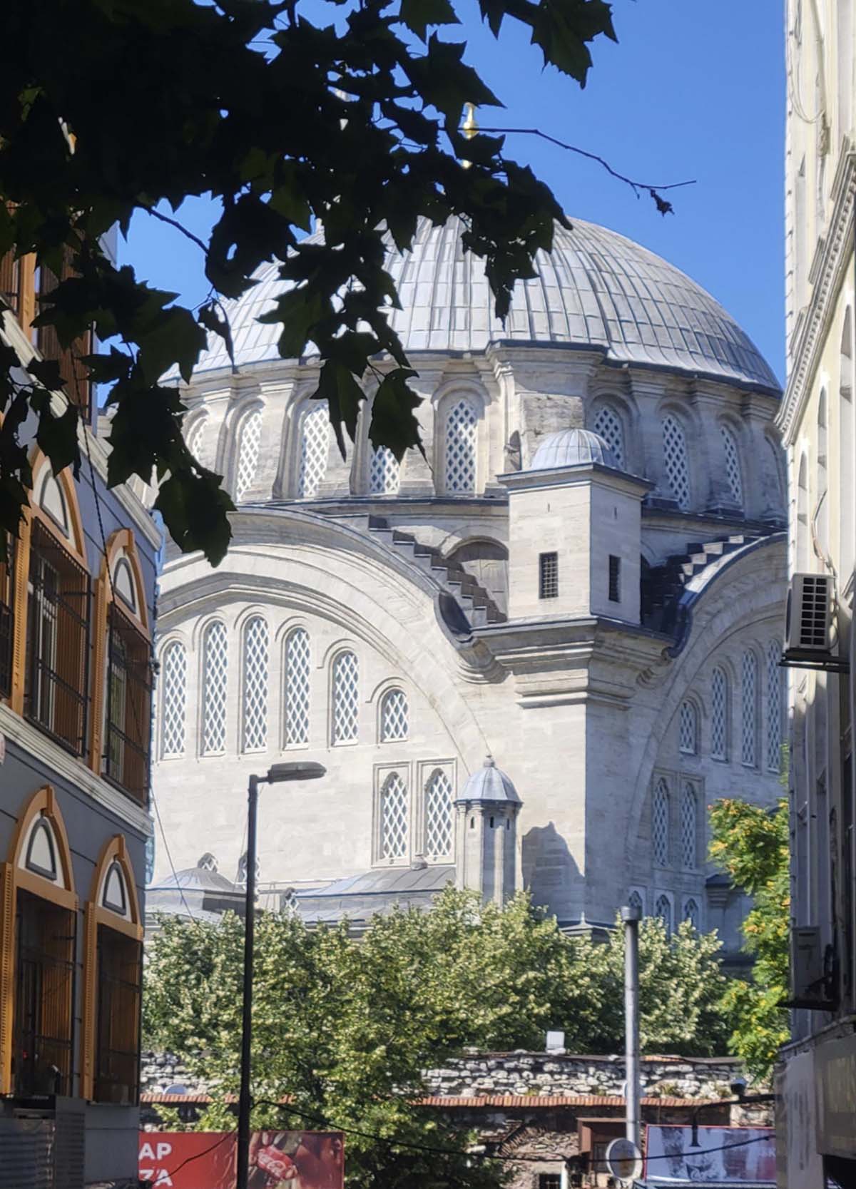 facade of the Nuruosmaniye Mosque in Istanbul, Turkey.