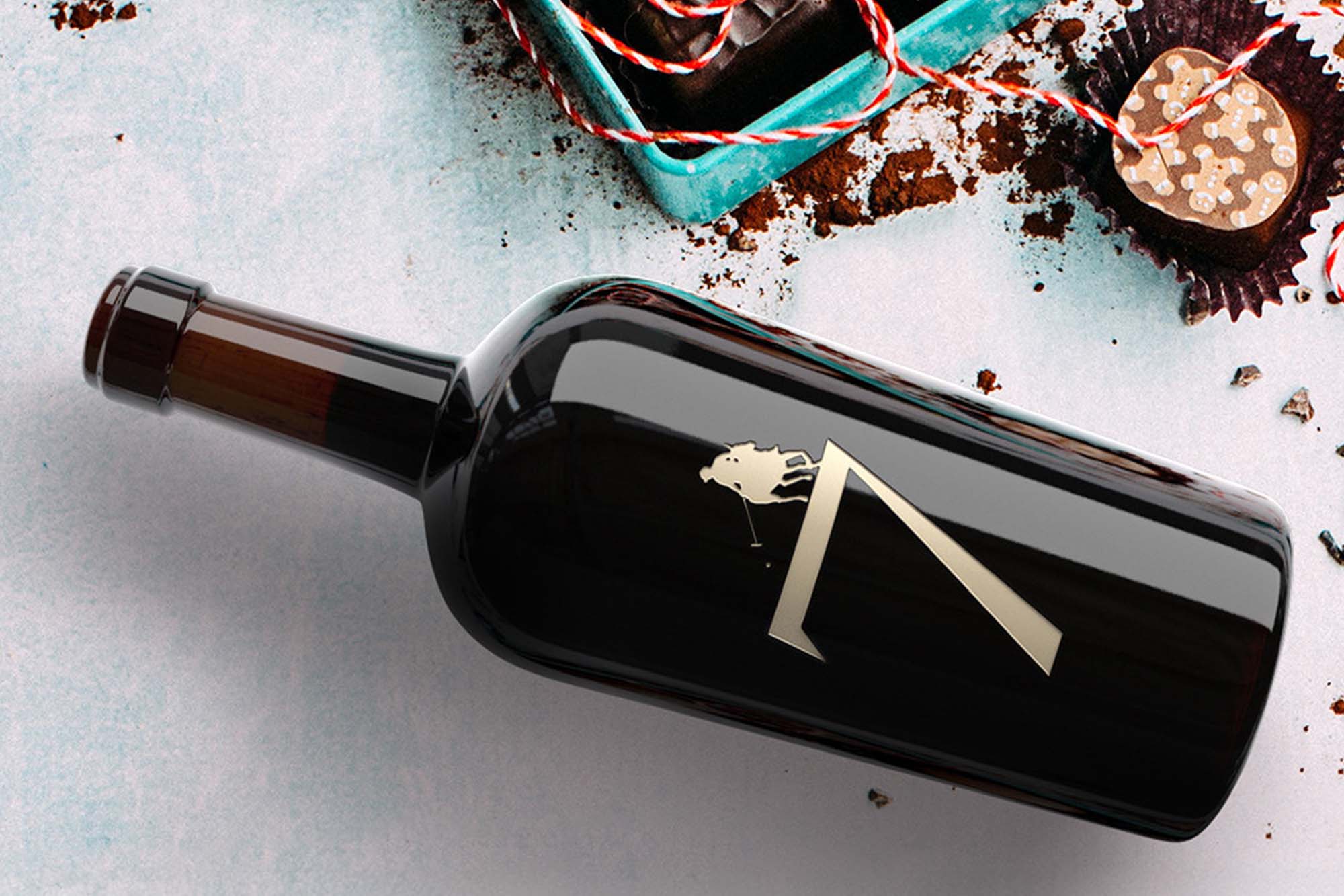 Close up of a bottle of King Family Vineyards “7”