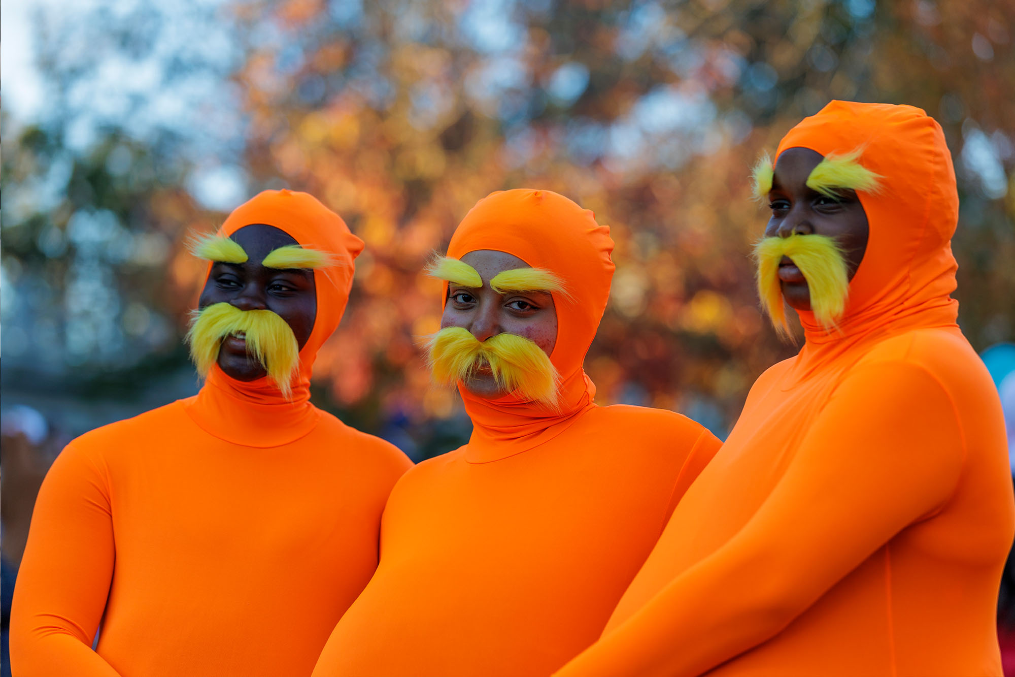 Students dressed as characters from the Dr. Seuss book “The Lorax” participate in Trick-or-Treat on the Lawn.