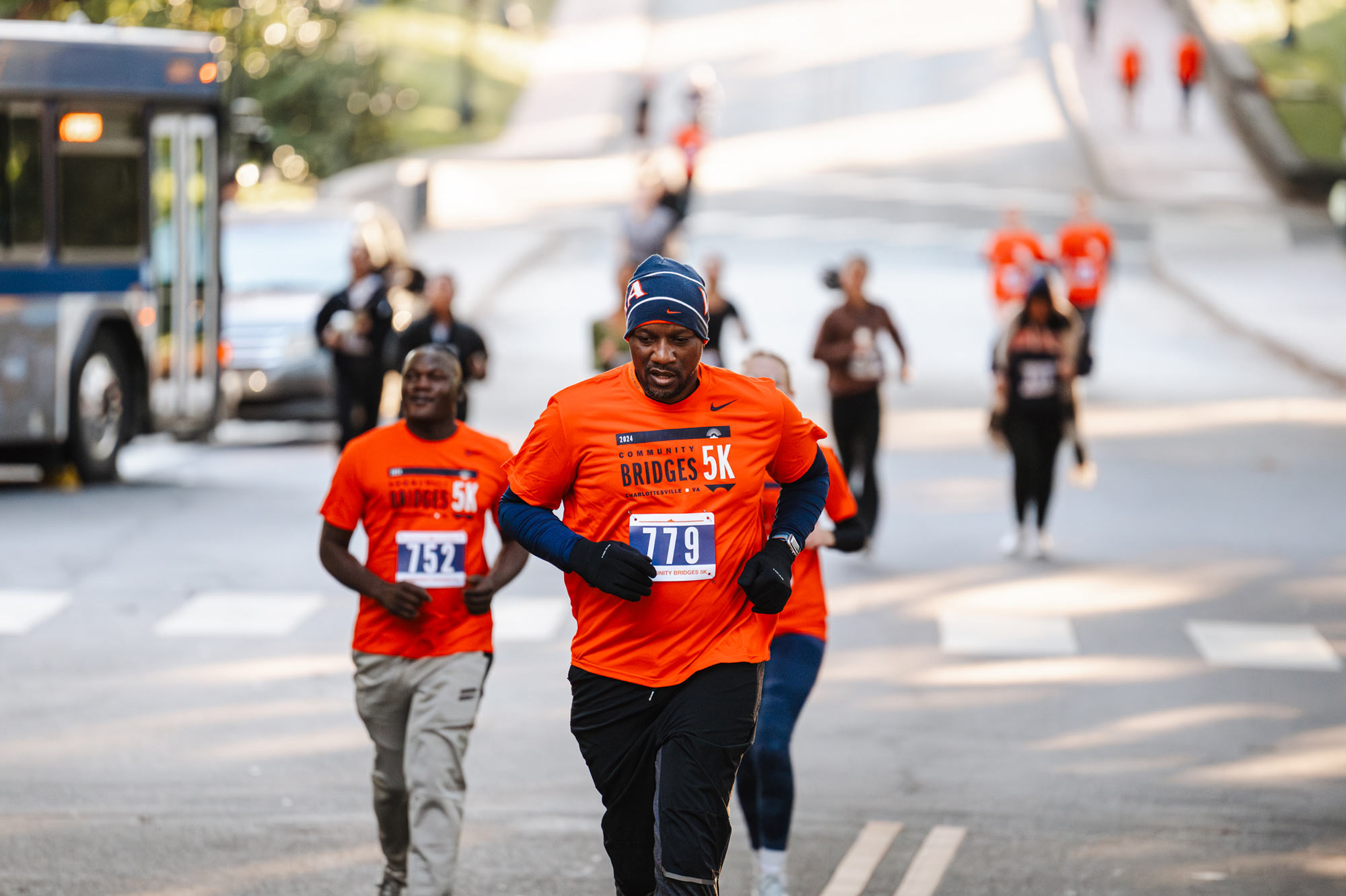 Vice President and Chief Student Affairs Officer Kenyon Bonner running in the Community Bridges race