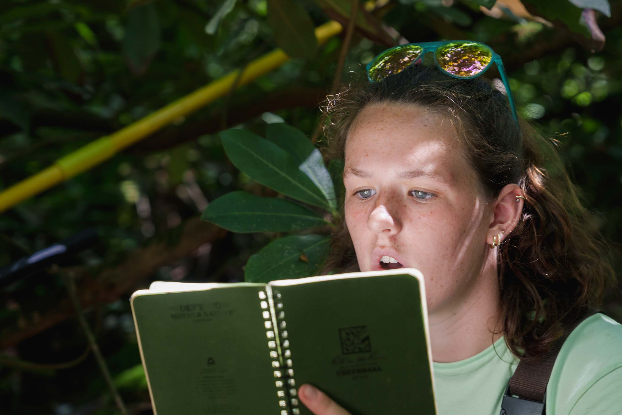 Phoebe Fant looks through her notebook