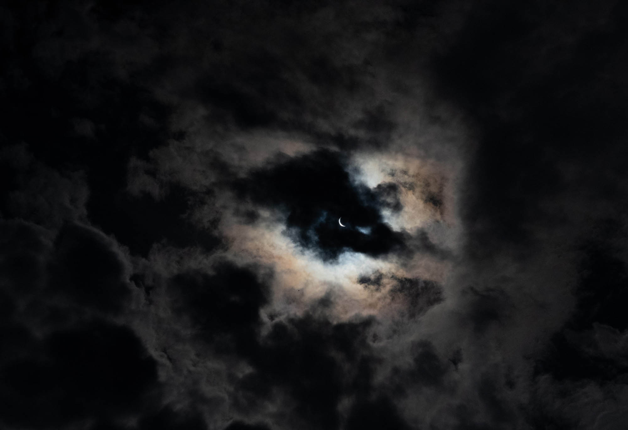 A dark view of the partial eclipse in Charlottesville