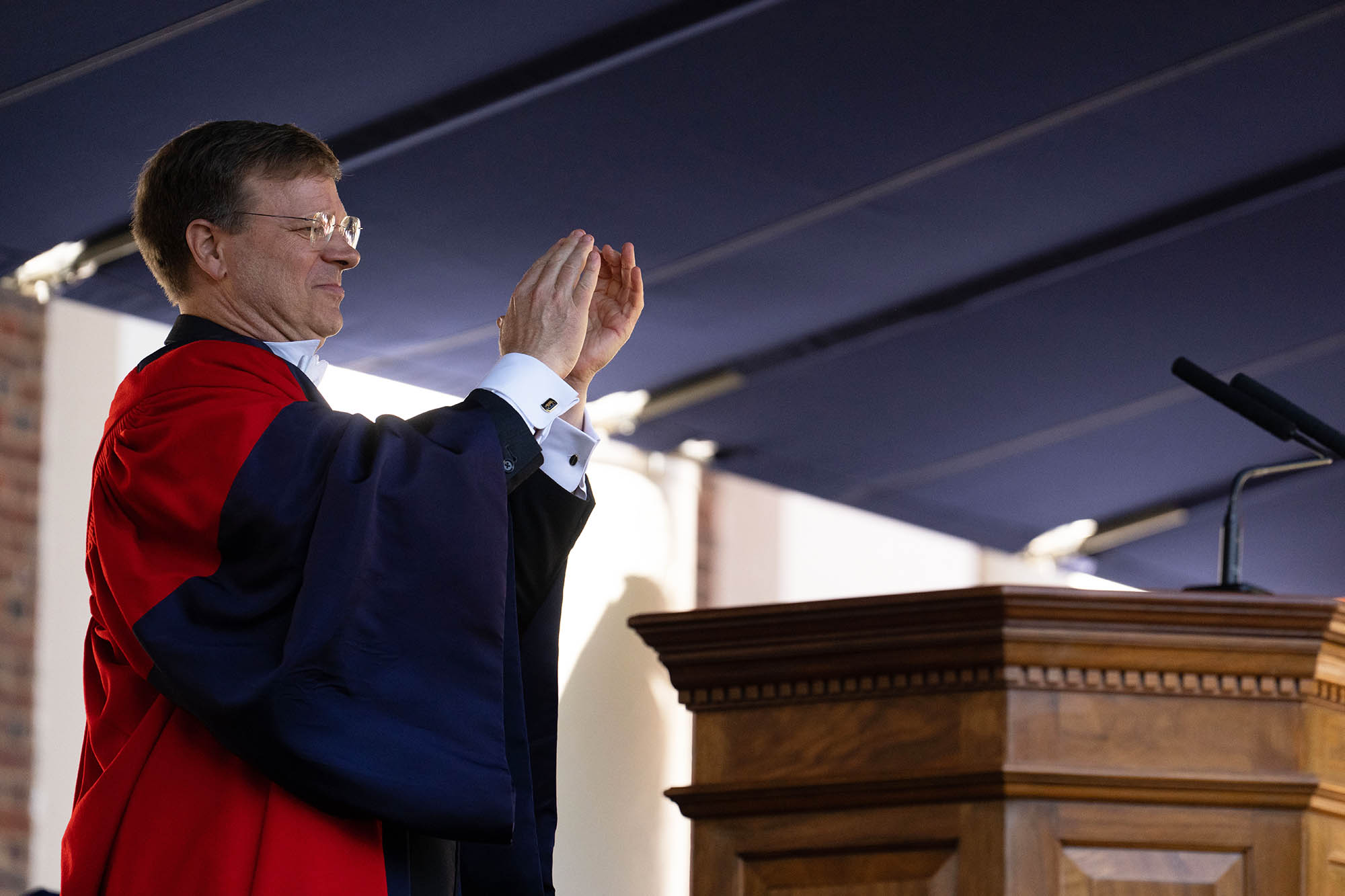 Michael Suarez applauds the Class of 2025