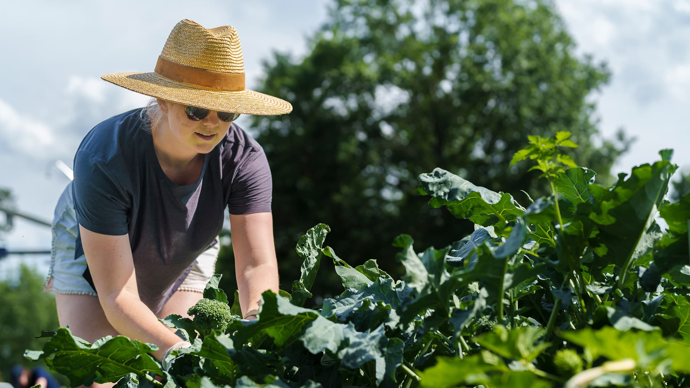 Portrait of a person doing some gardening.