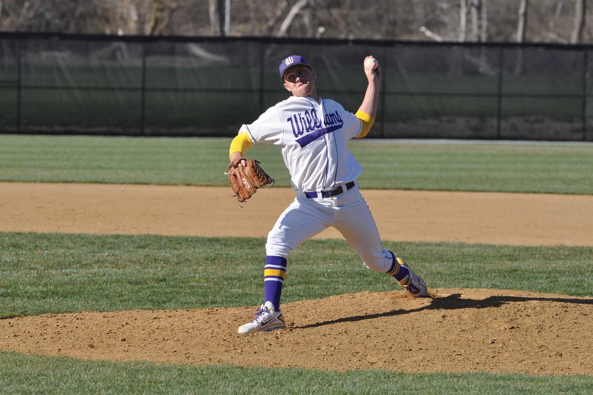 Action shot of Marino pitching