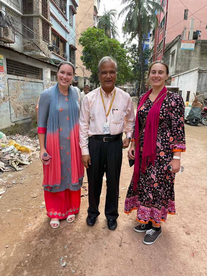 Dana van Fossen, left, Dr. Rashidul Haque, center, and Rachel Boone, right