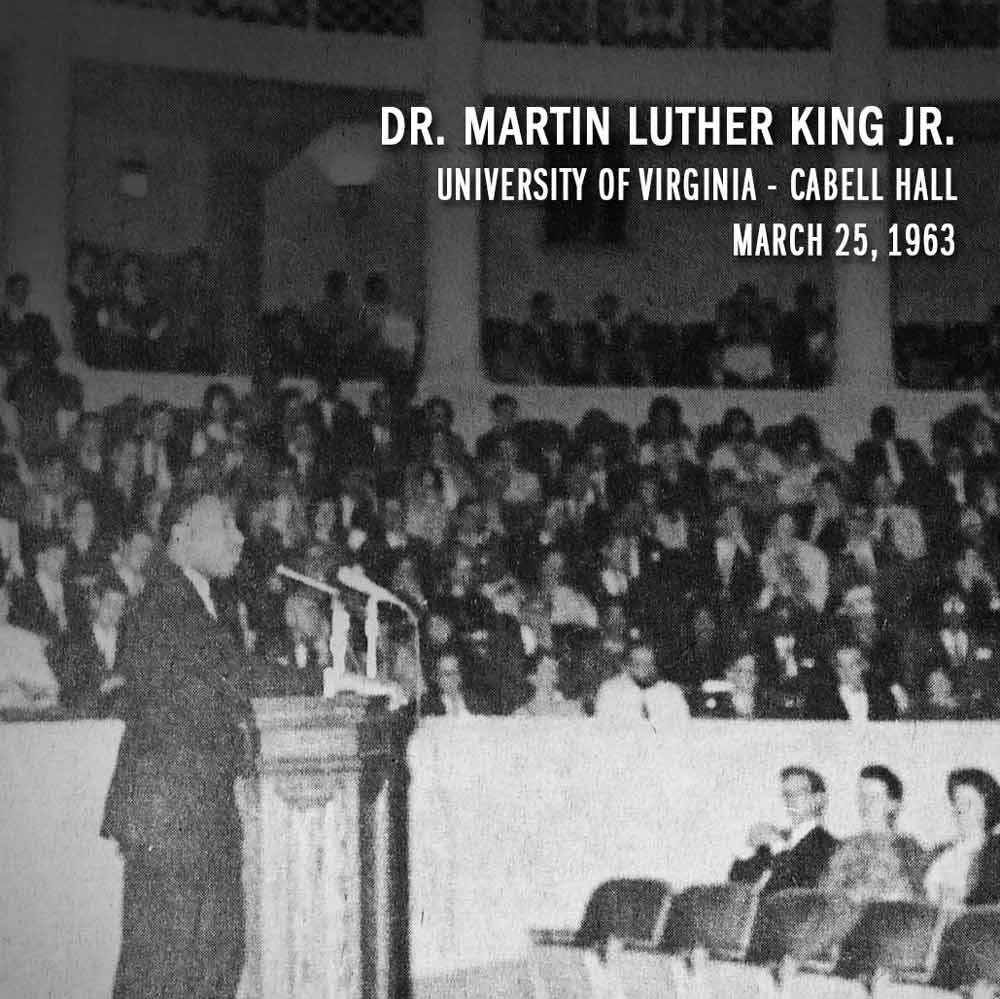 Martin Luther King Jr. poster advertising him speaking at UVA