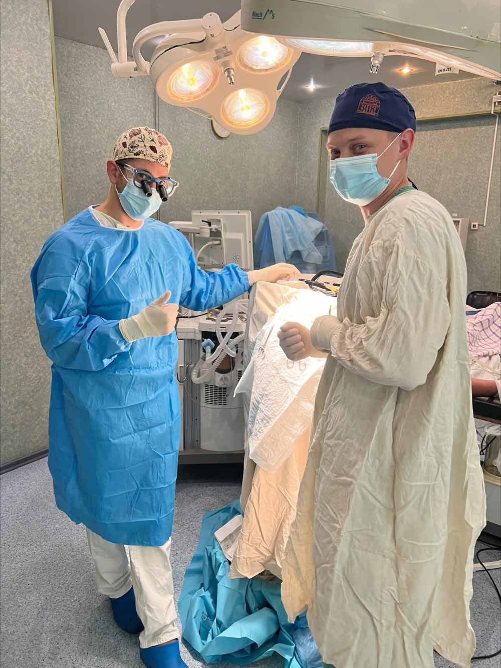 Active scene of surgery in Ukraine