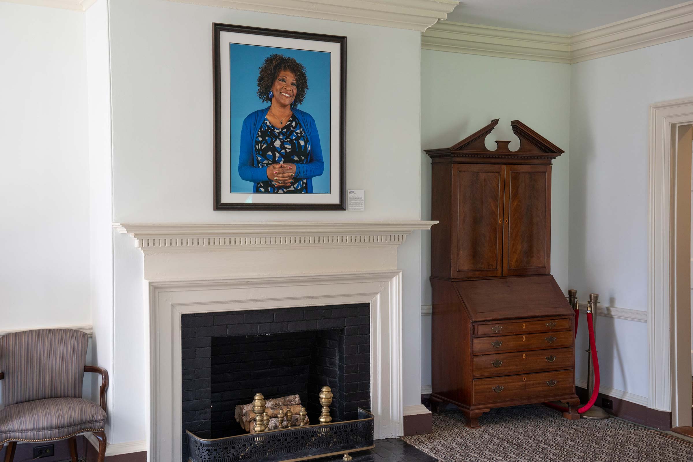 Rita Dove's portrait hung inside the front room of Pavilion VII.