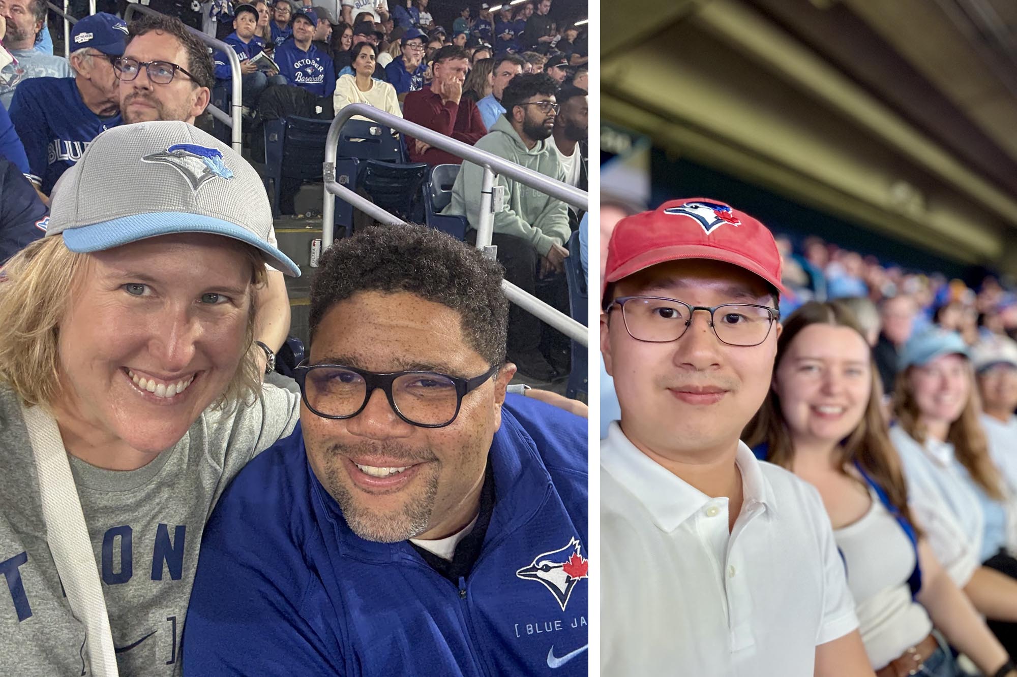 Diptych of photos of Jenny Weatherholtz and Ryan Hargraves and Bruce Wu. 