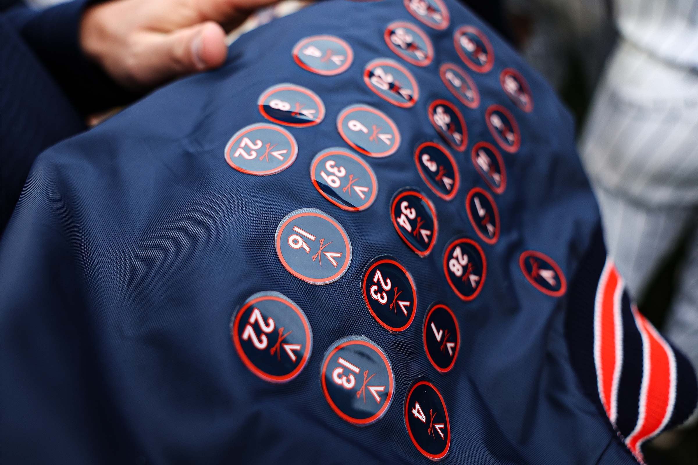 The back of The Jacket featuring players numbers