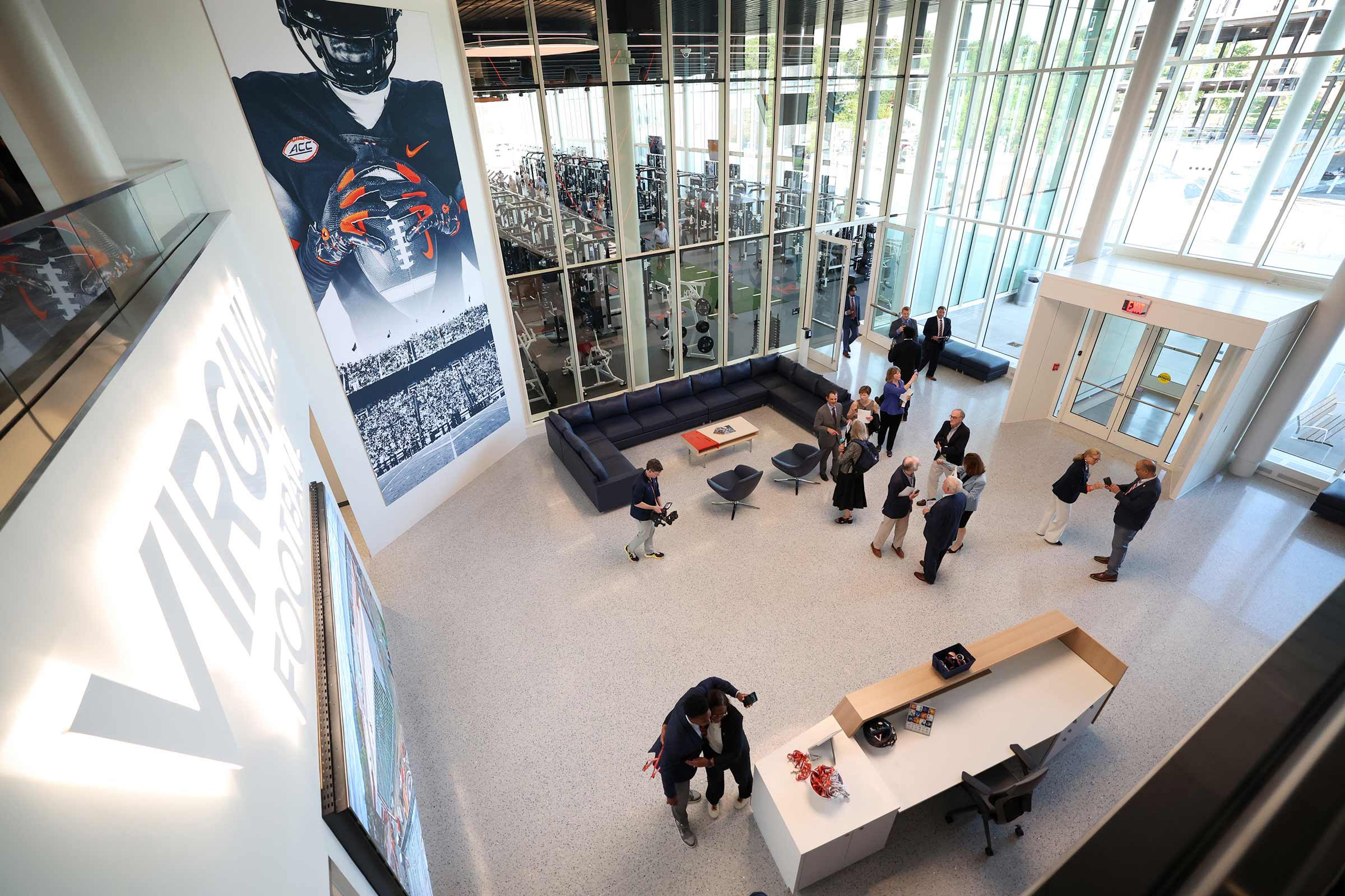 A view from the 2nd floor of the Football Operations Center