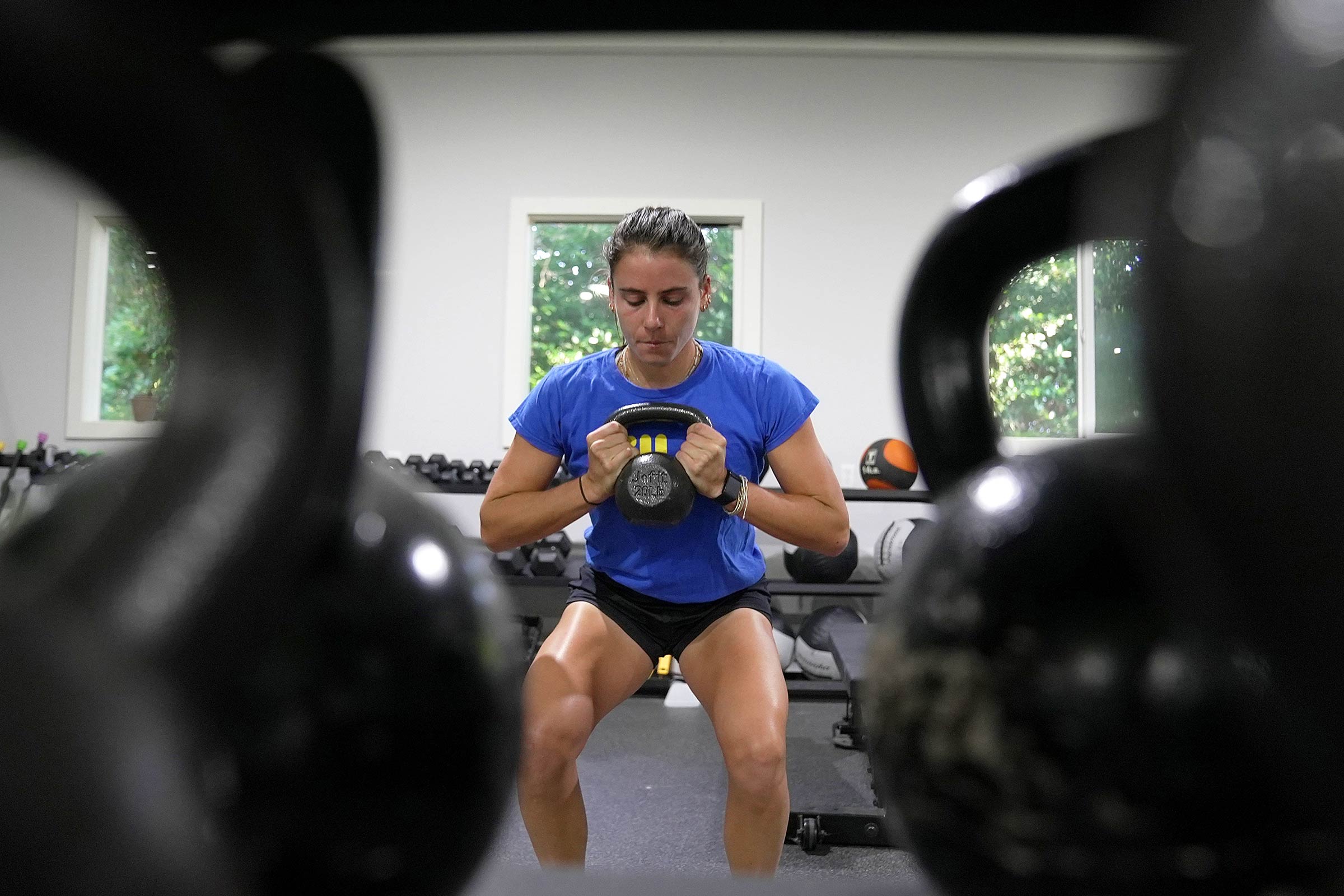 Emma Navarro during her gym workout session.