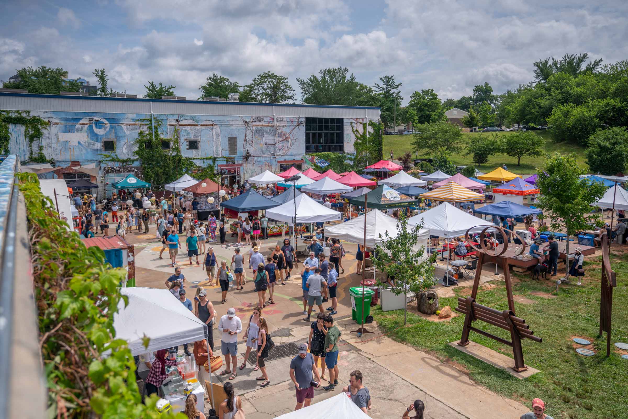 Distant view of the Ix Art Park Farmer’s Market portrait.