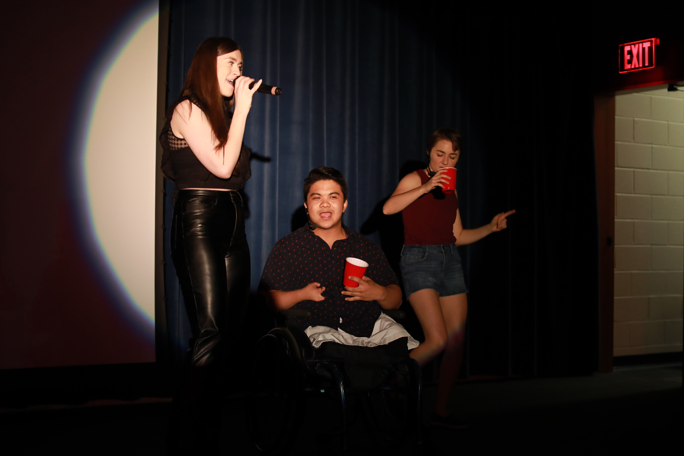 Camano performing in the Libel Show hosted by School of Law