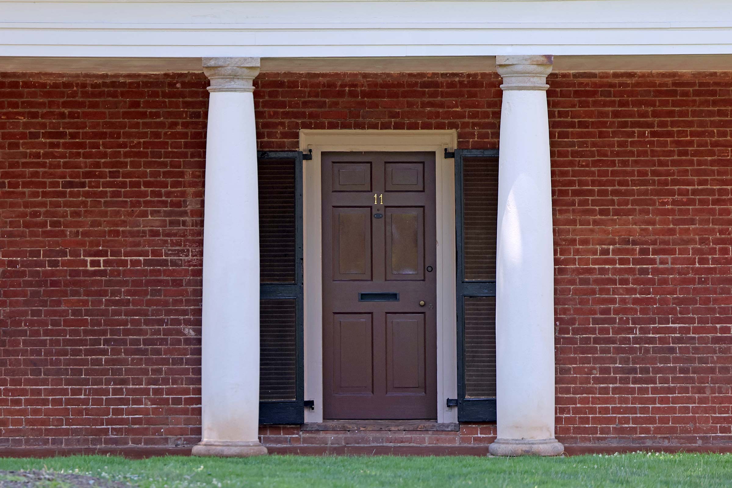 Two columns frame a Lawn room door.