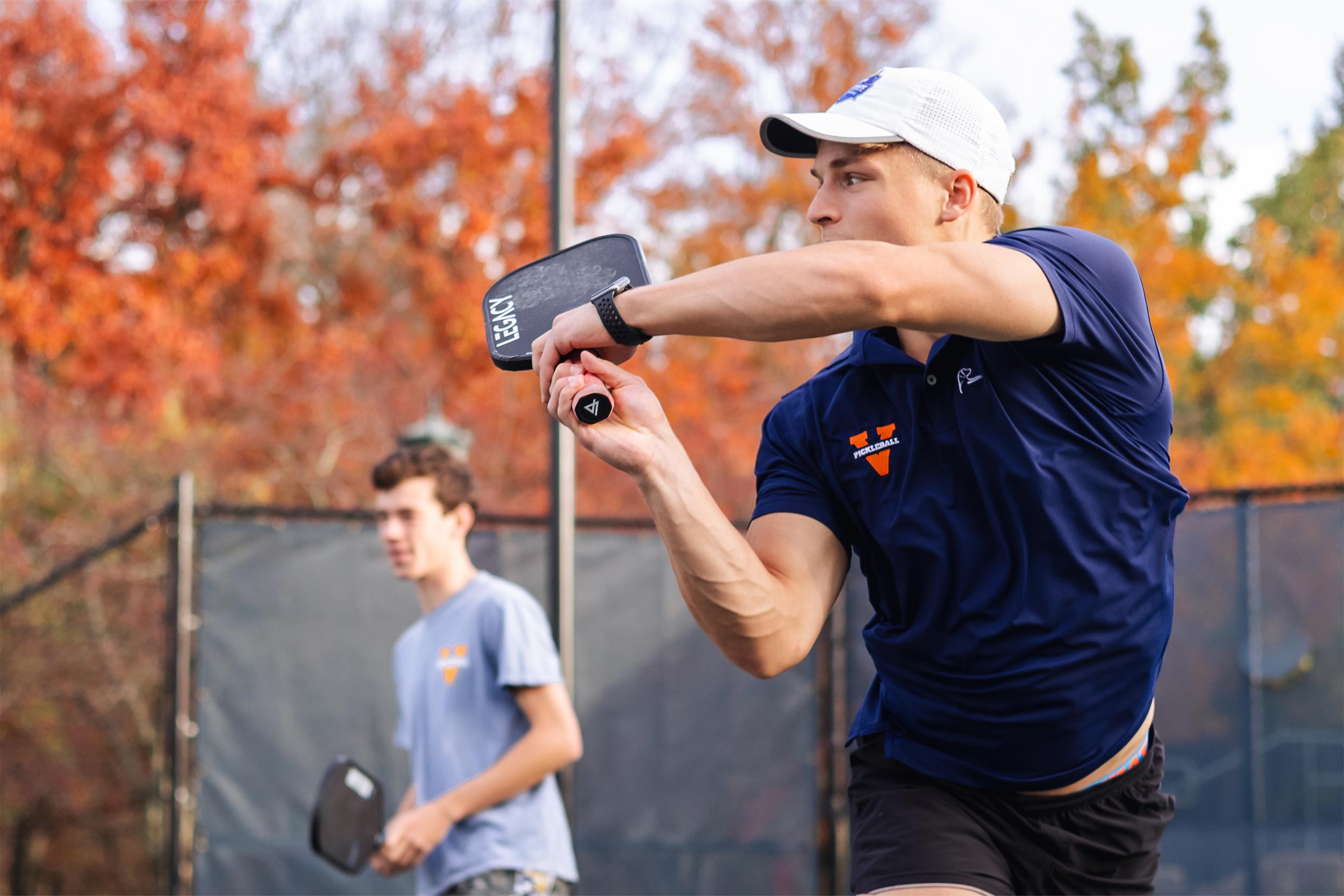 A pickleball player action photo during a match