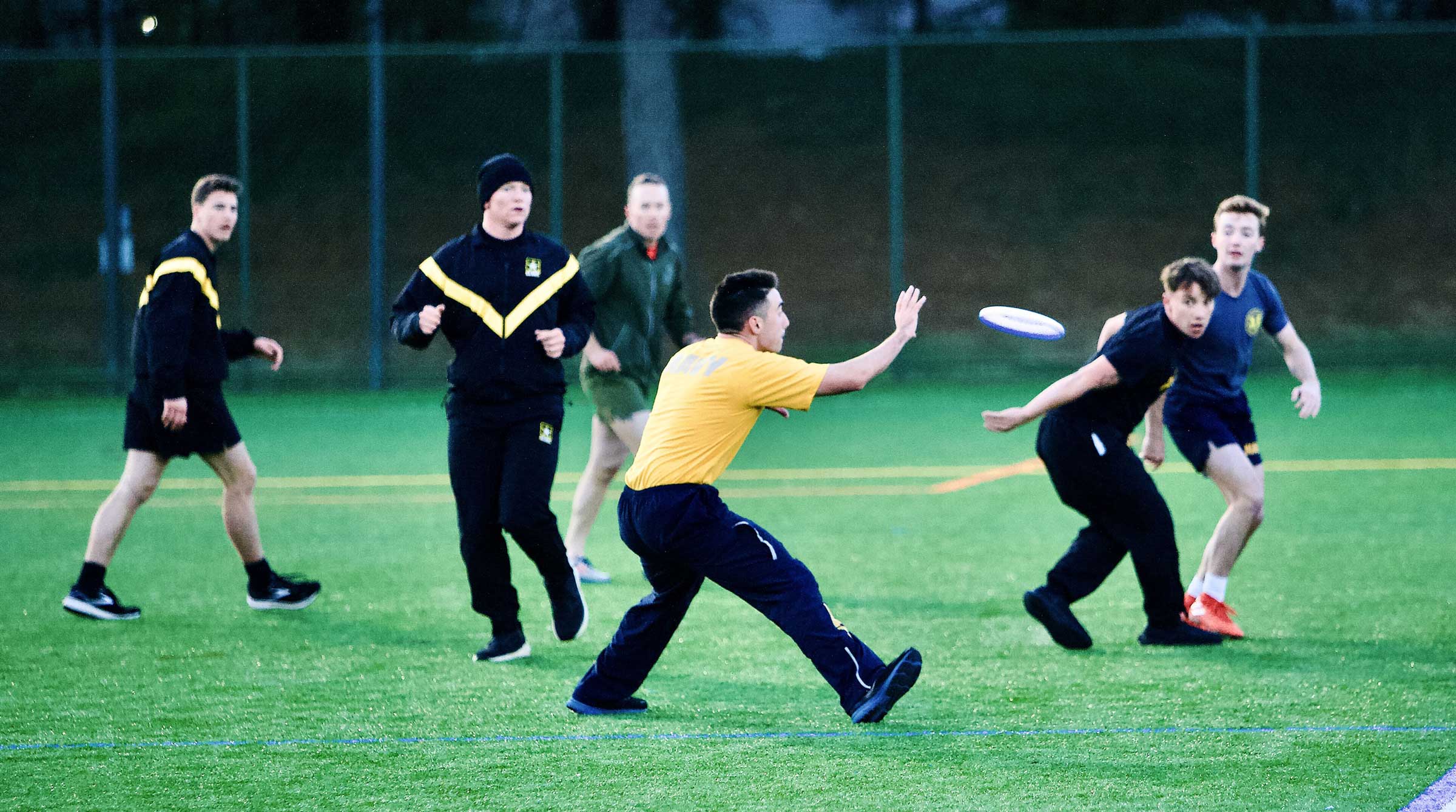 Navy Student Playing Flying Disc