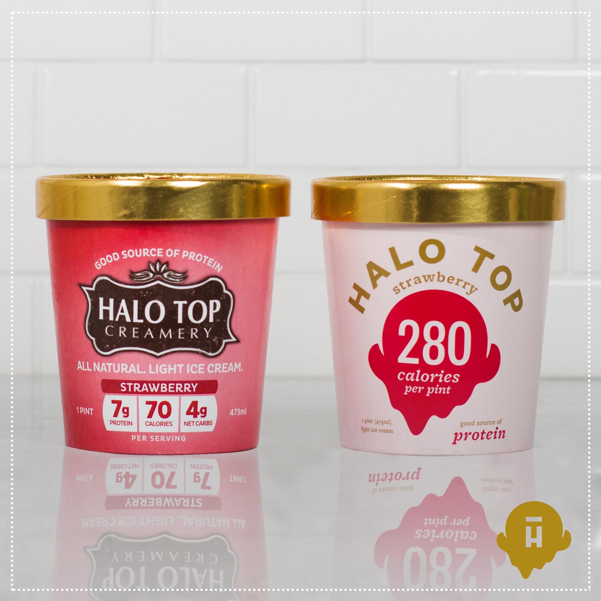 Two pints of Halo Top ice cream
