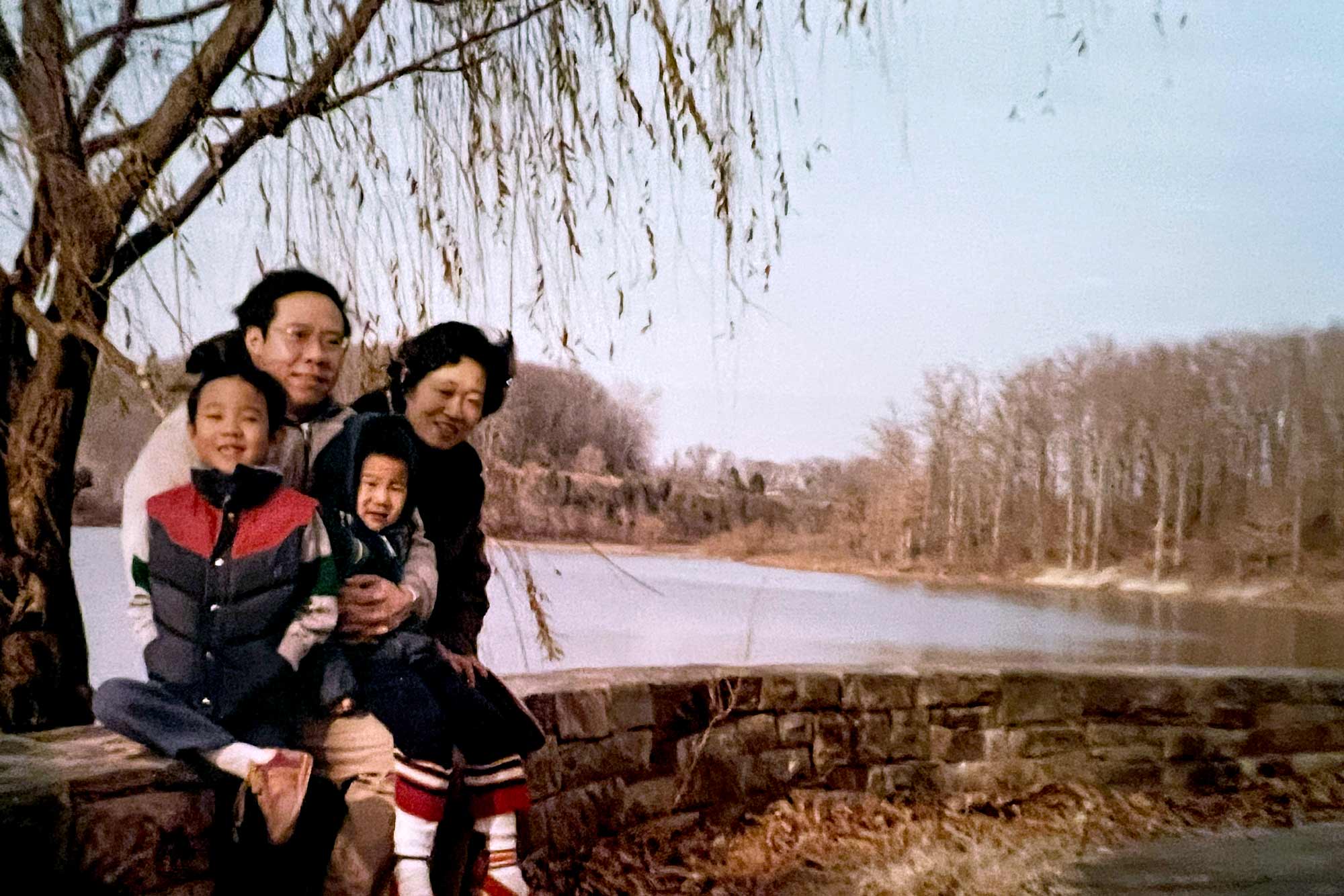 Huang with family