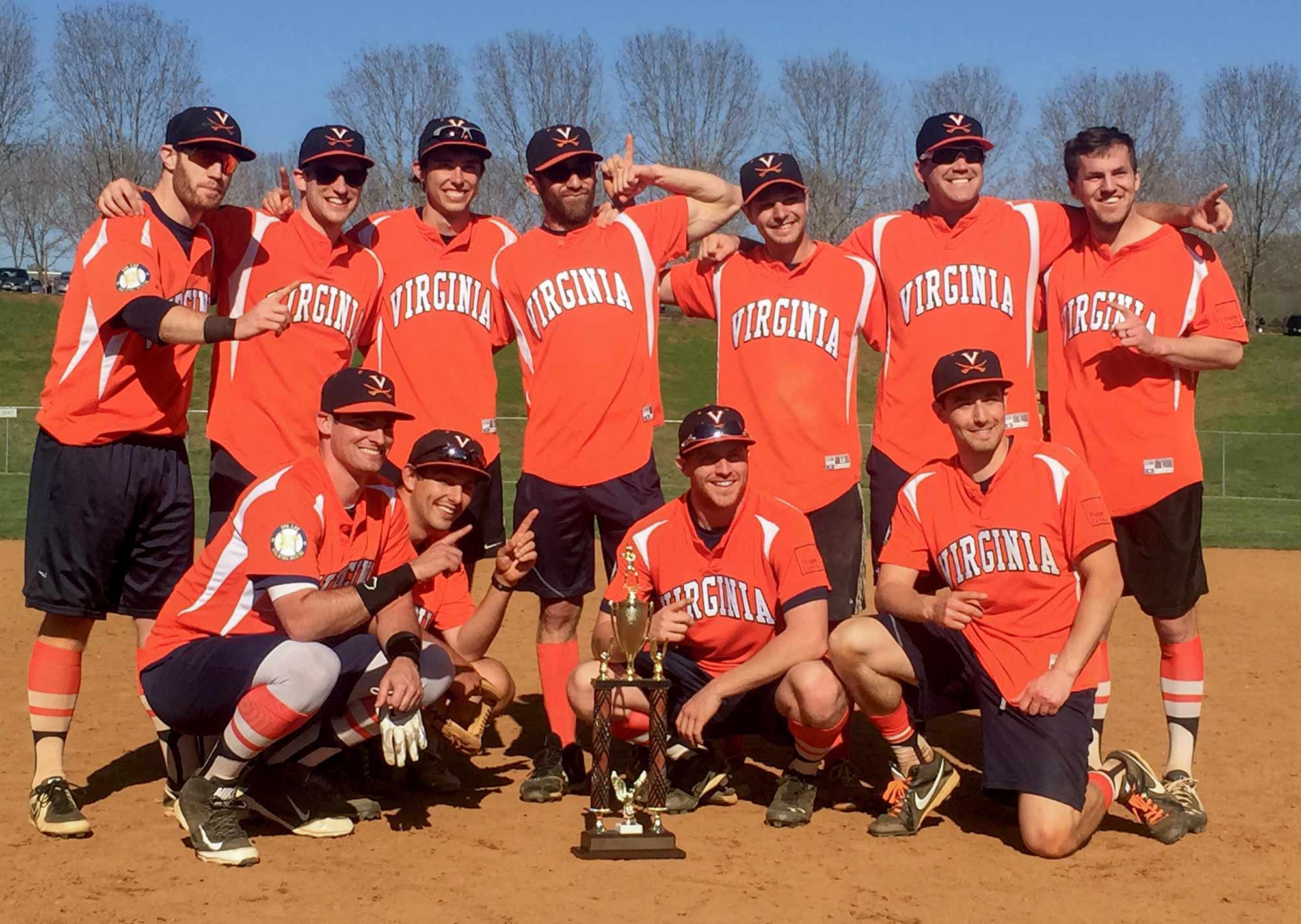 Group photo of the North Grounds Softball League at UVA