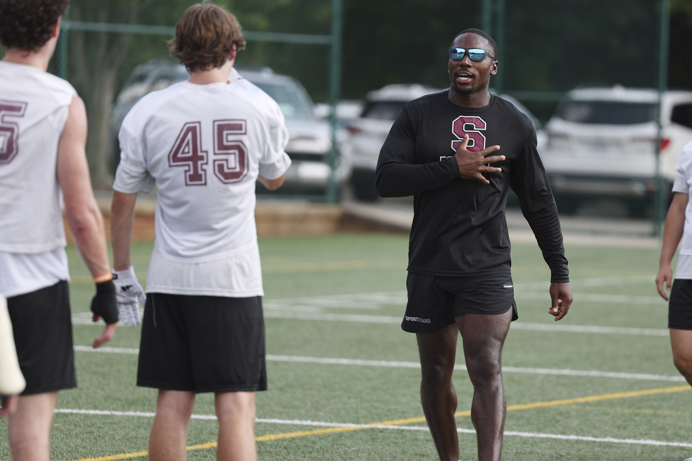 Candid Portrait of Former UVA football player Joe Reed coaching for STAB.