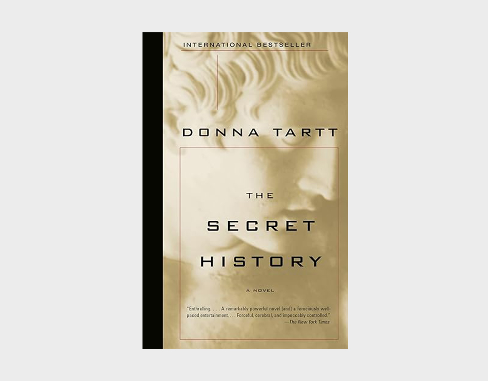 Cover of the book "Secret History". Head of a marble statue