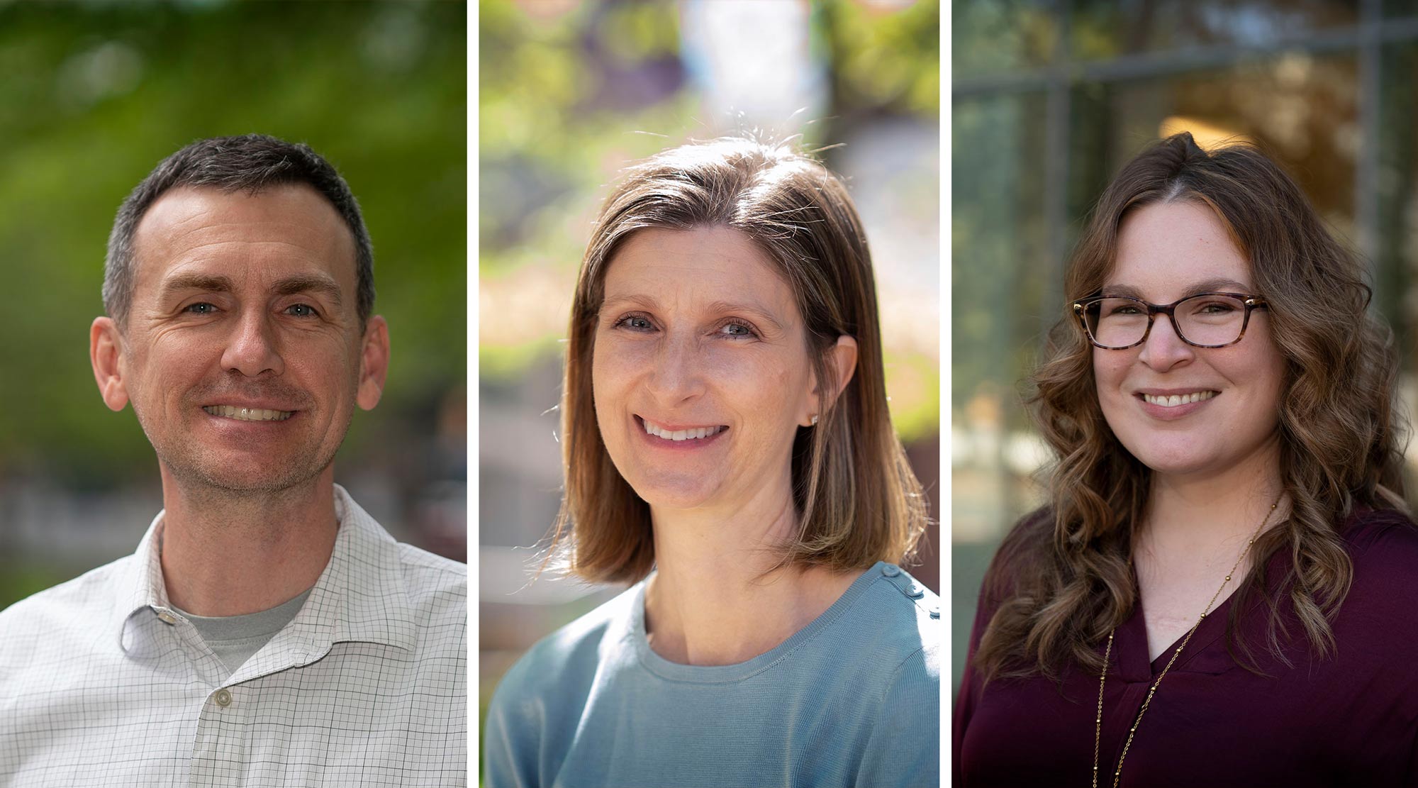 Portraits of Doctors Jeffrey Gander and Amy Wrentmore, and nutritionist Tegan 