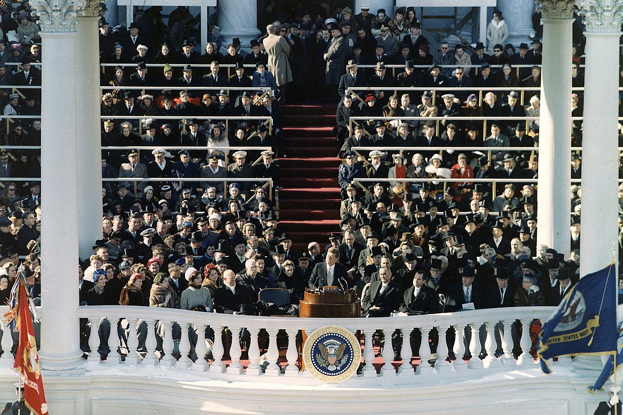 JFK gives his inaugural address