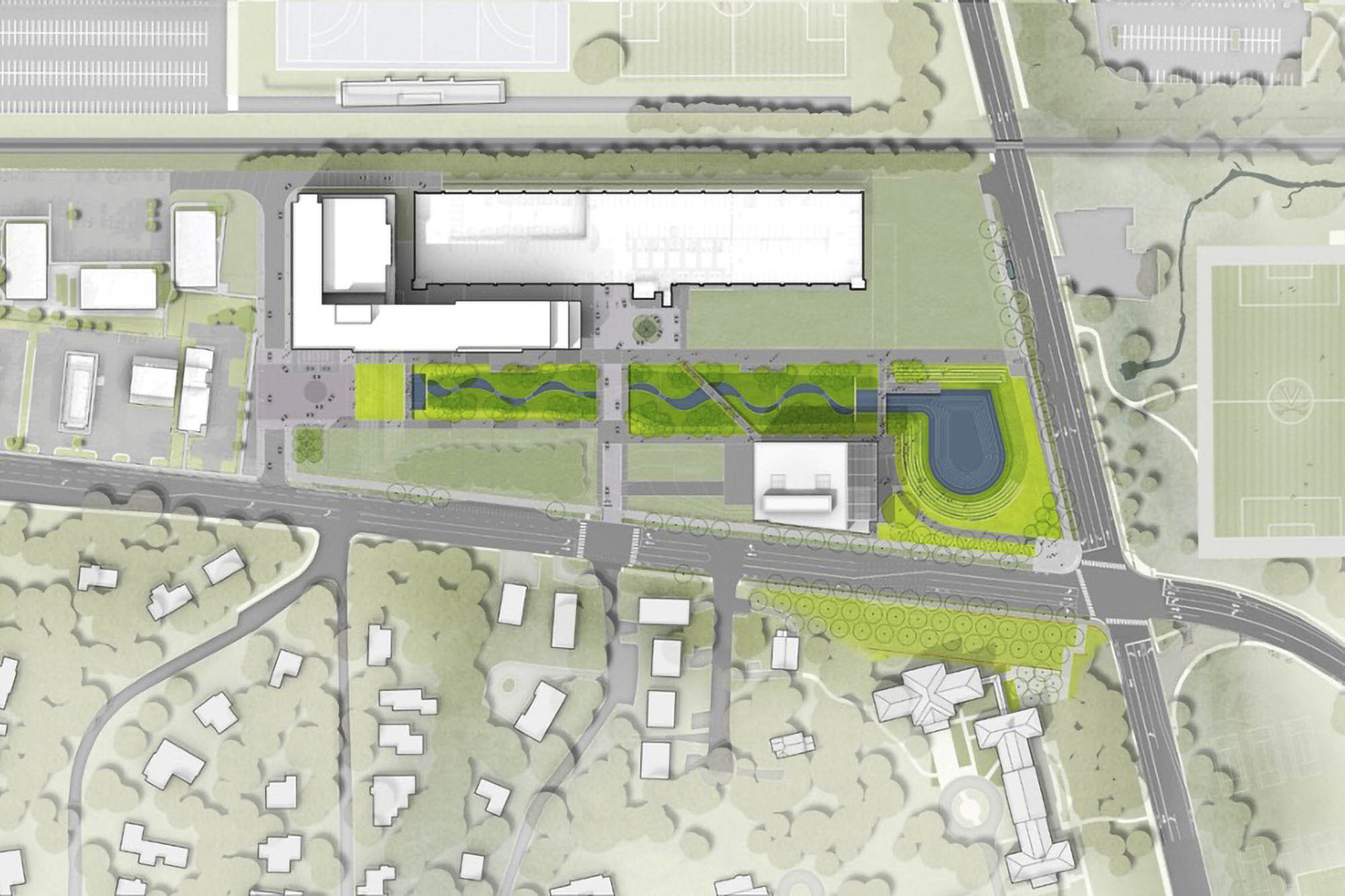 Sketch of the projects at the Emmet-Ivy property.