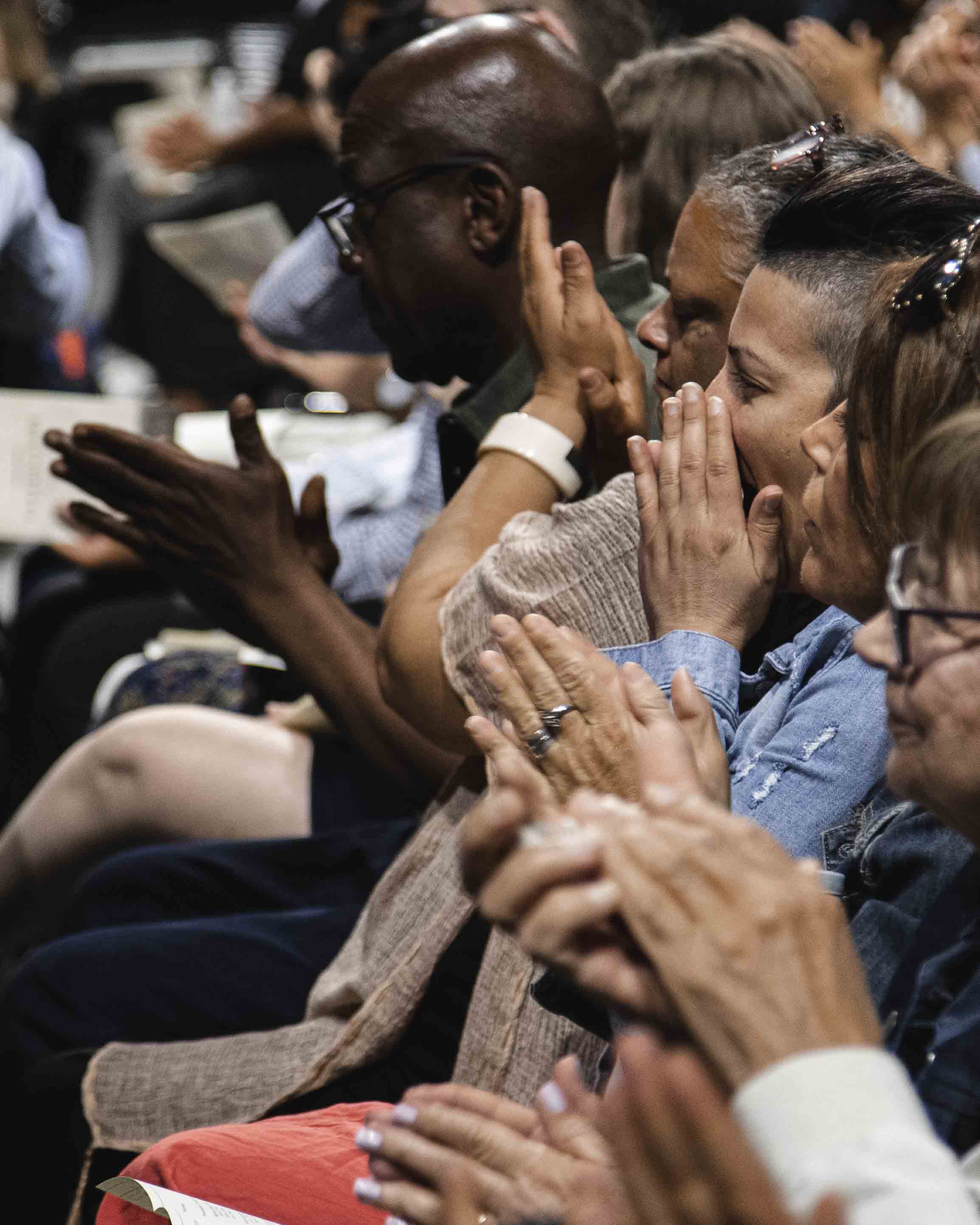 Parents in the audience of Valediction 2023 applauding