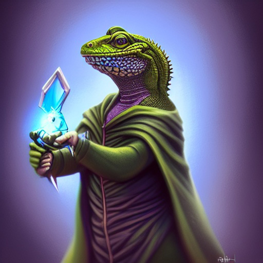 Illustration of a wizard lizard