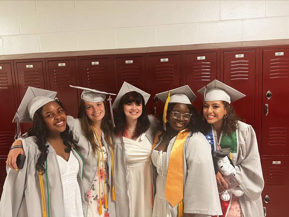 Khalilah Ellison and four friends at their high school graduation.