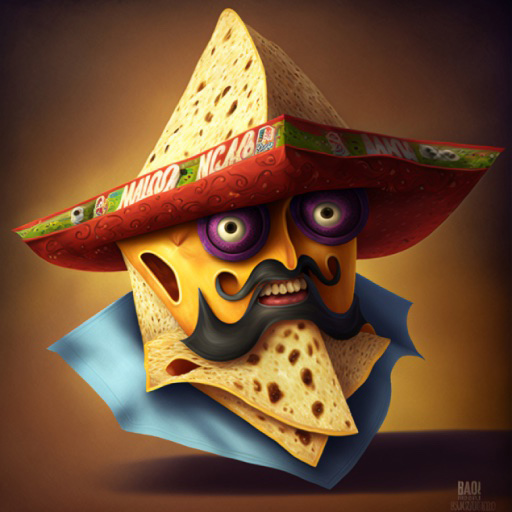 Illustration of a macho nacho