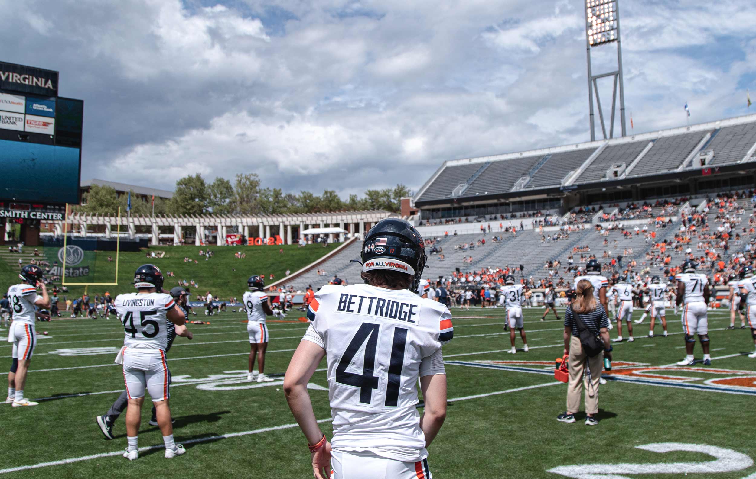Will Bettridge taking the field wearing his new number, 41