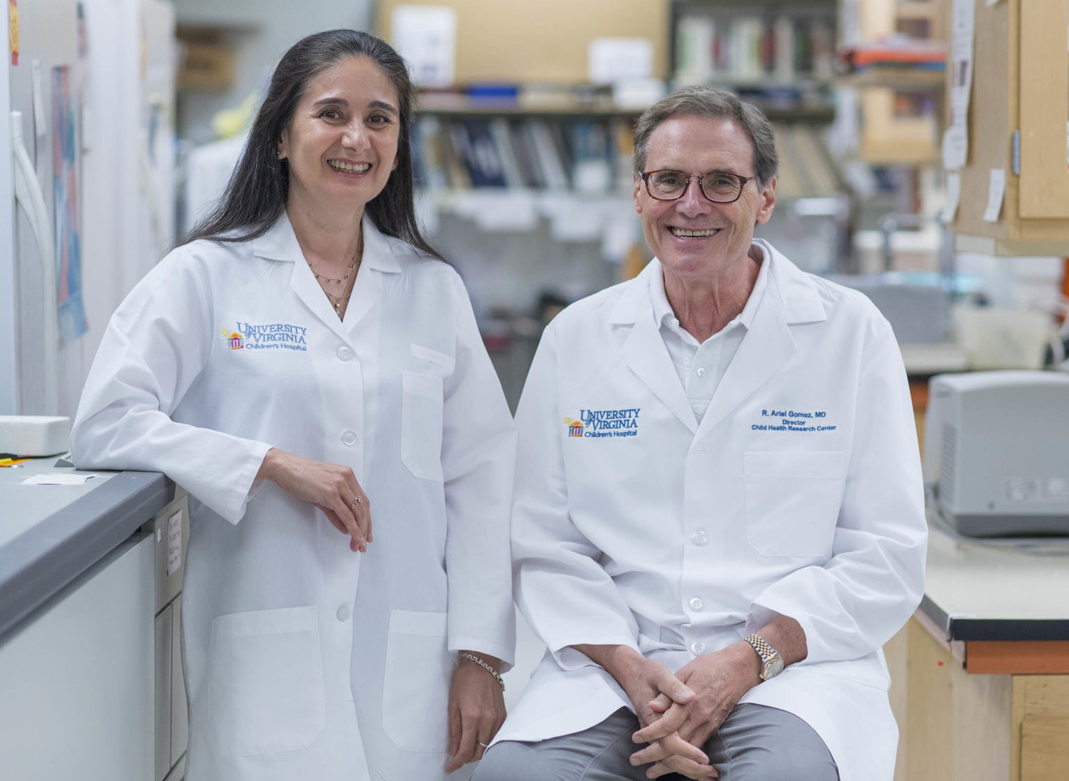 Headshots: Dr. Maria Luisa Sequeira Lopez, left, and Dr. Ariel Gomez, right