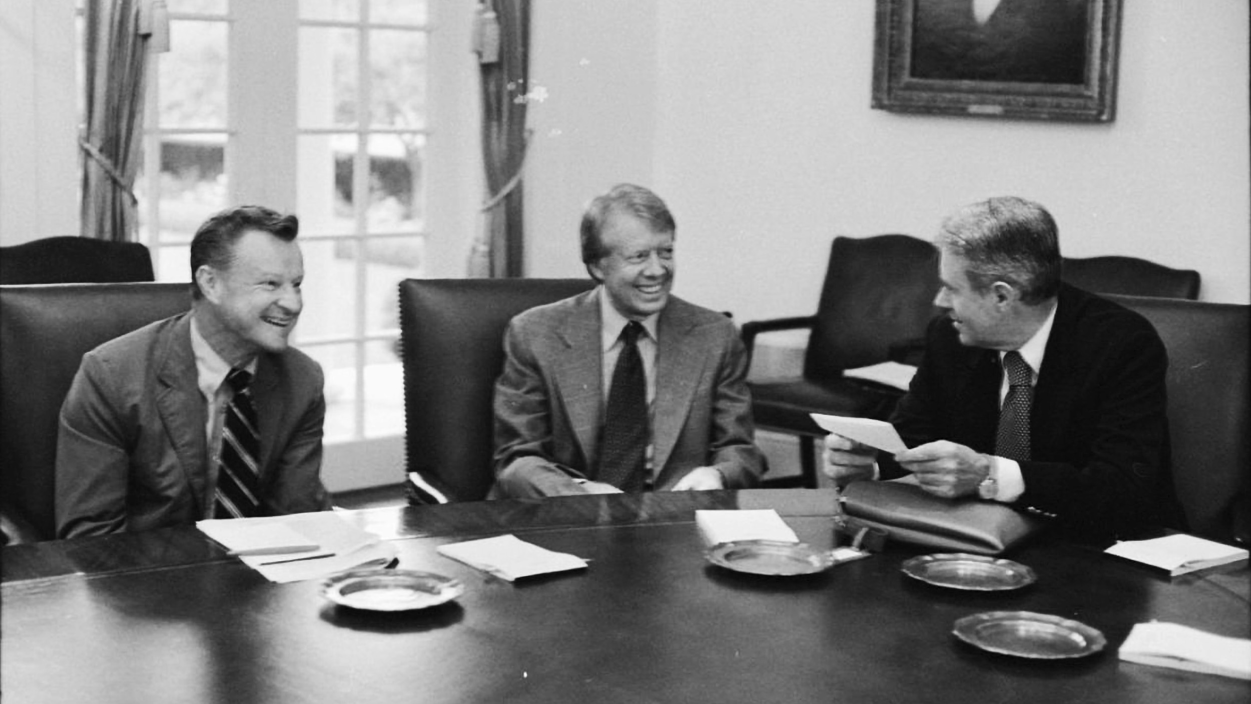 Mark Brzezinski’s father, left, President Jimmy Carter, center, Cyrus Vance, right