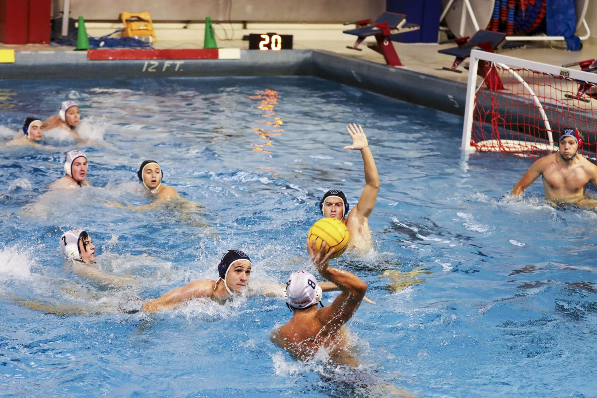 Mens Water Polo team playing agains Oregon State University