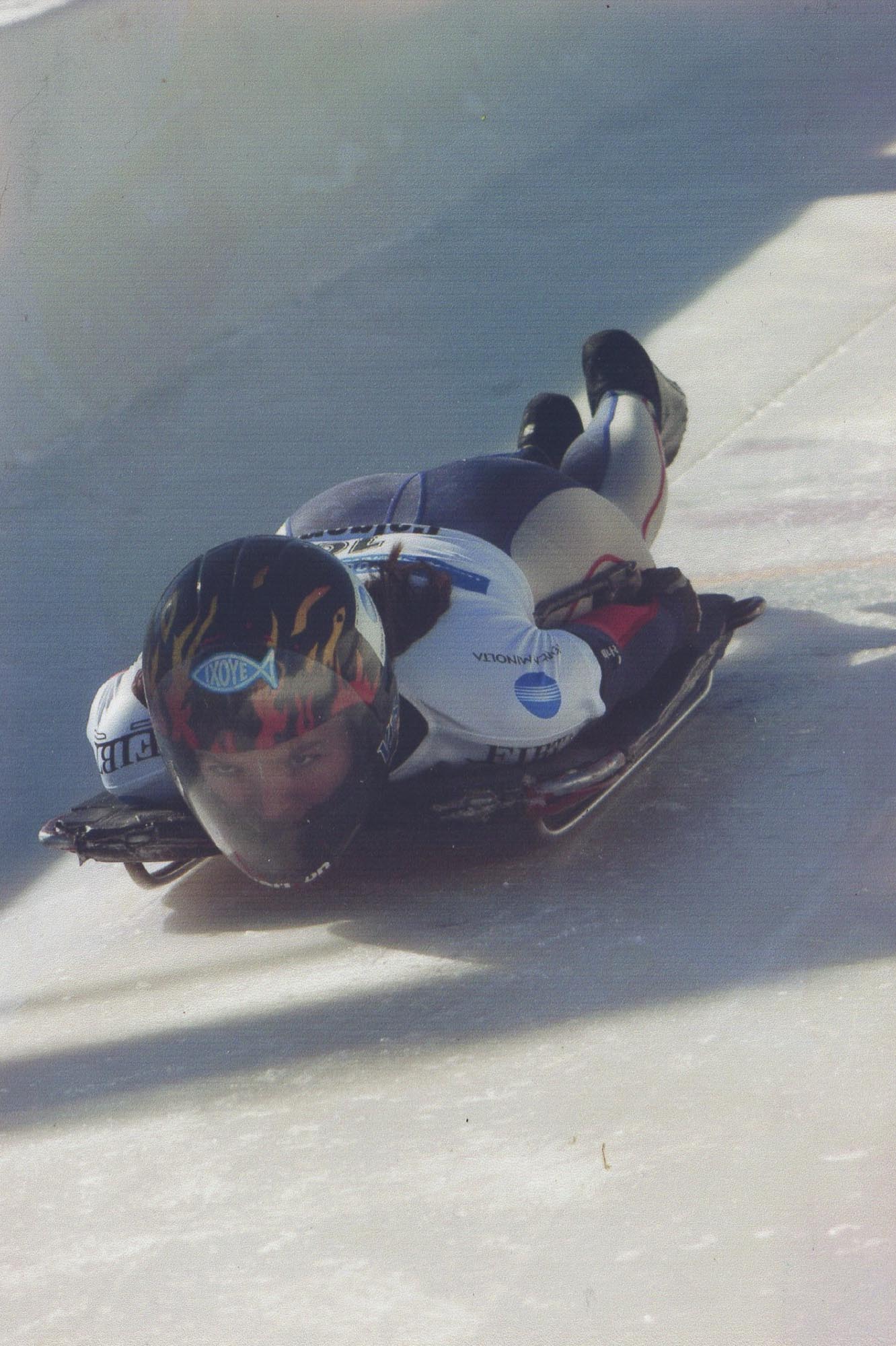 Parsley-Davenport going down a skeleton track