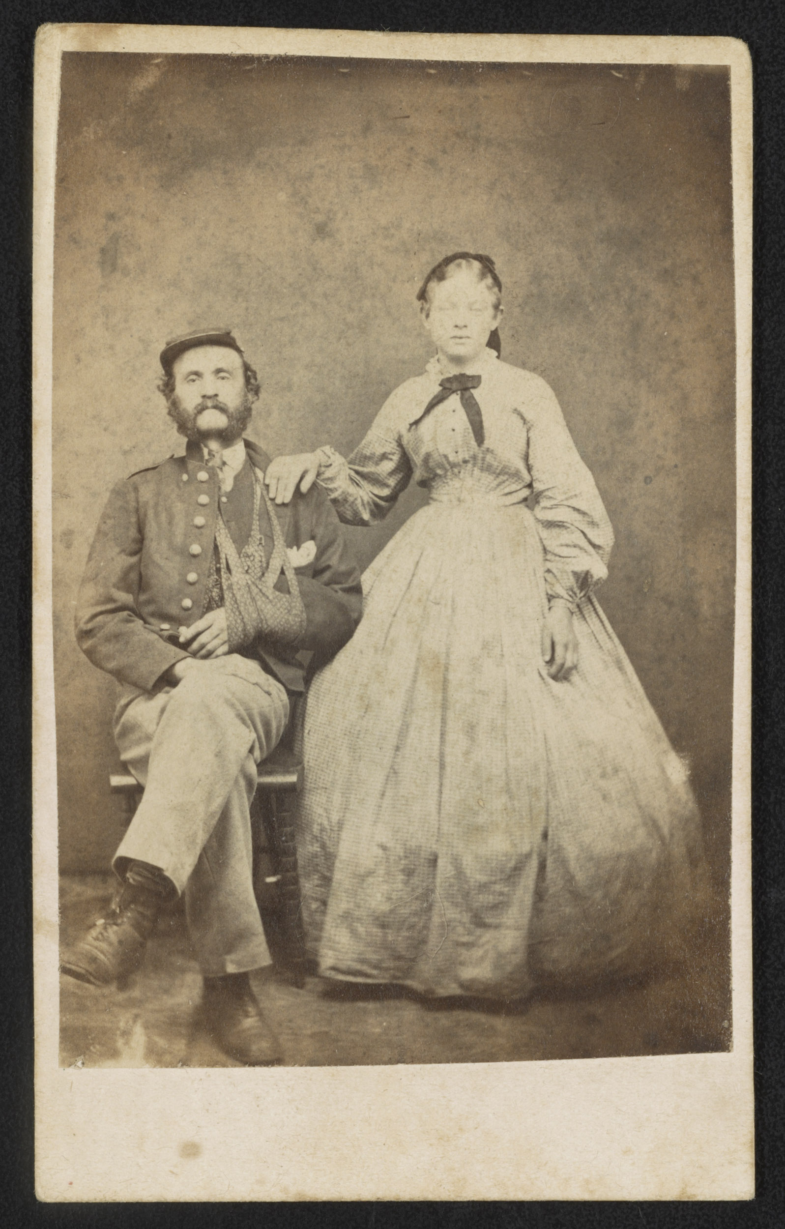 Image of an unidentified Confederate soldier and his wife.