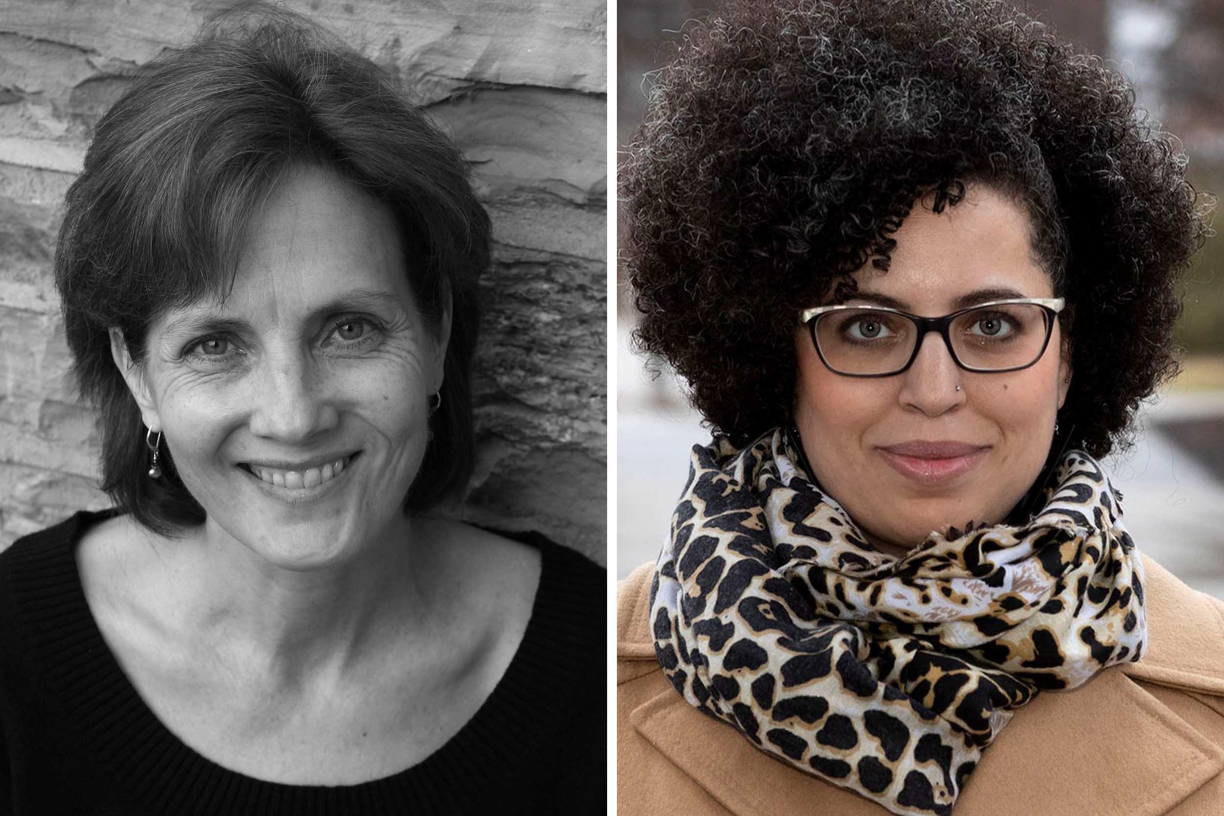 English professors headshots: Debra Nystrom, left, and Kiki Petrosino, right