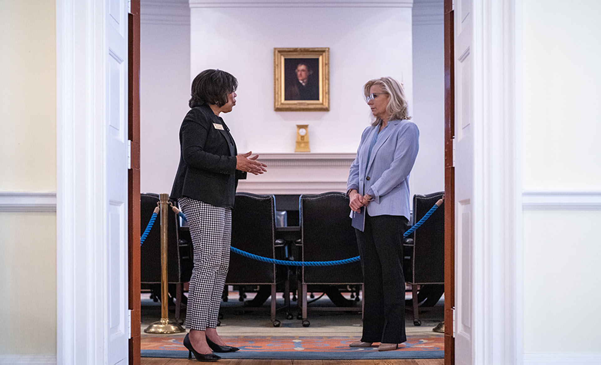 Sheri Winston, left with U.S. Rep. Liz Cheney, right