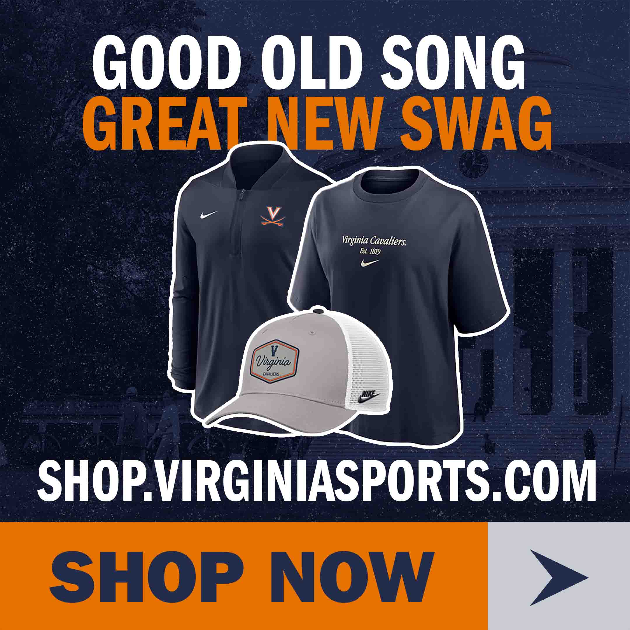 Good Old Song, Great New Swag. Shop.virginiasports.com, Shop Now