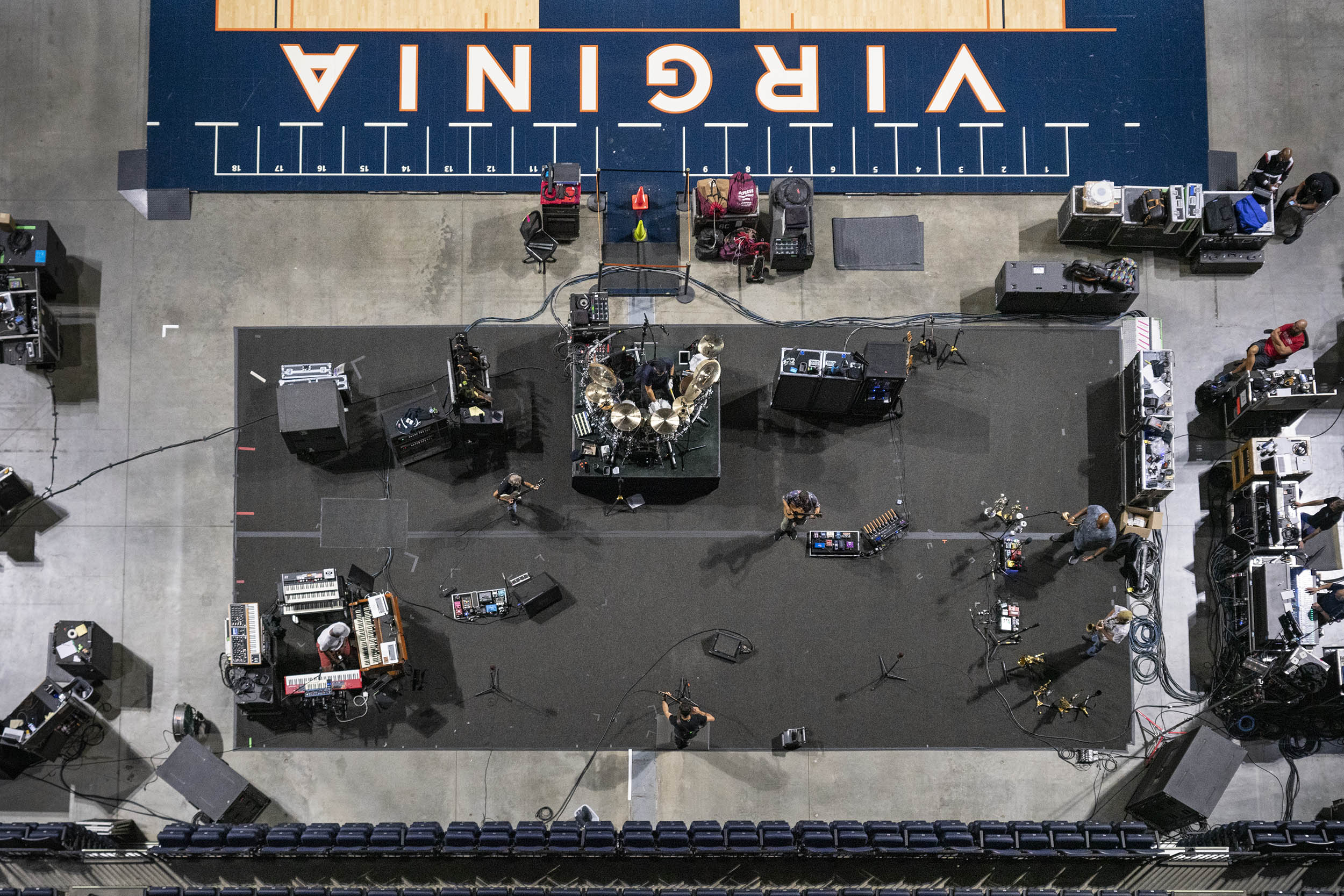 Arial View of stage at John Paul Jones Arena