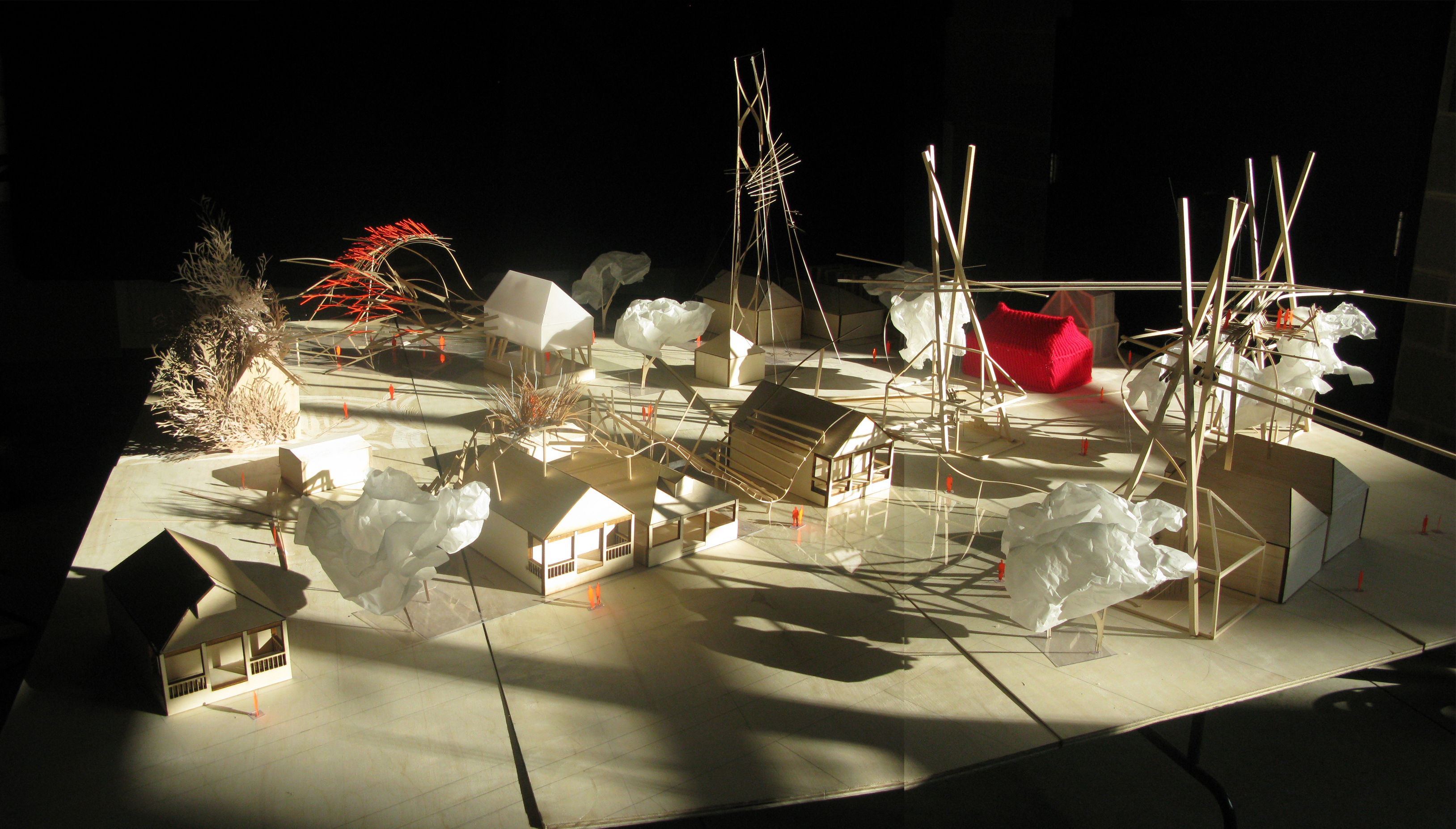 town Model of buildings on a table