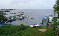 Boats at docks on Bluefields Bay