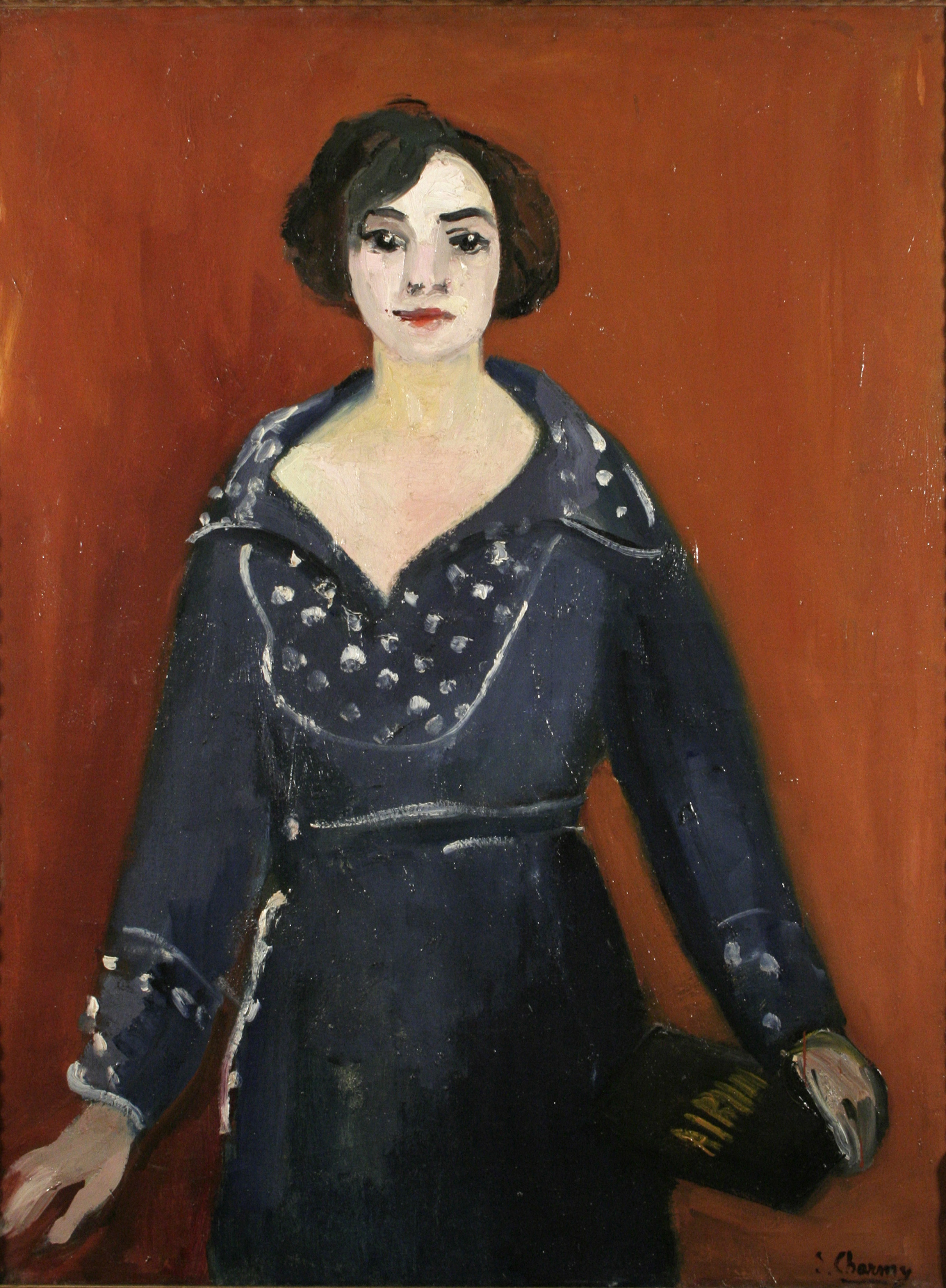 painting of Emilie Charmy in a black dress.