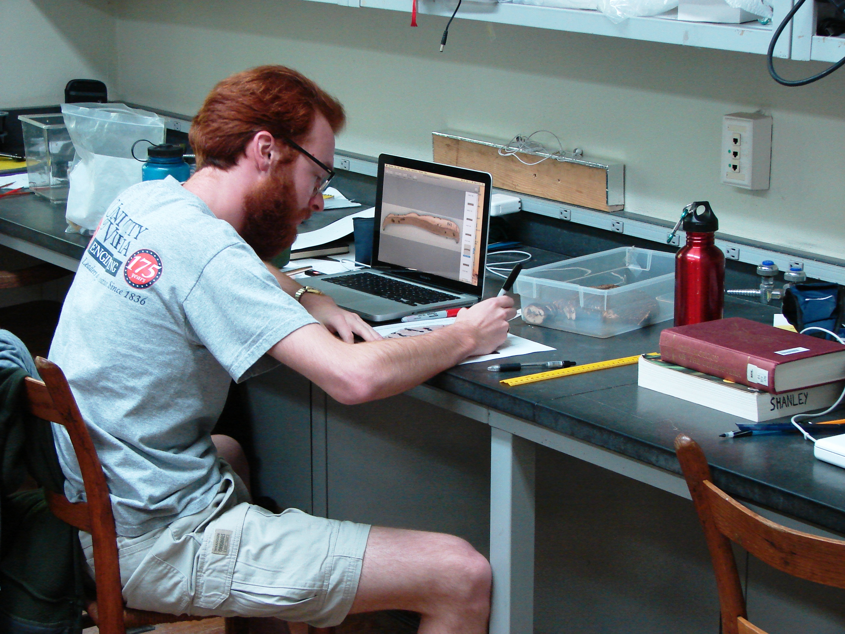 Eric Wice working in the lab