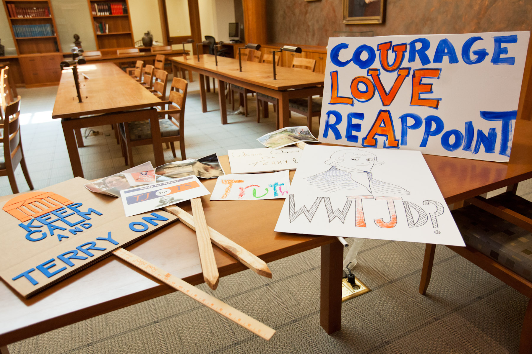 Protest Signs laying on a table