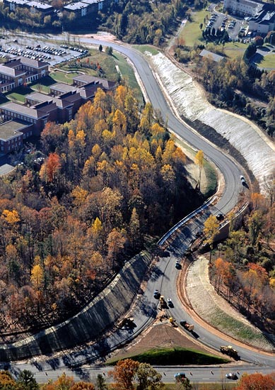 Aerial view of a road